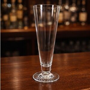 Vintage Clear Pilsner Glass 9" Tall Stemmed Beer Glass